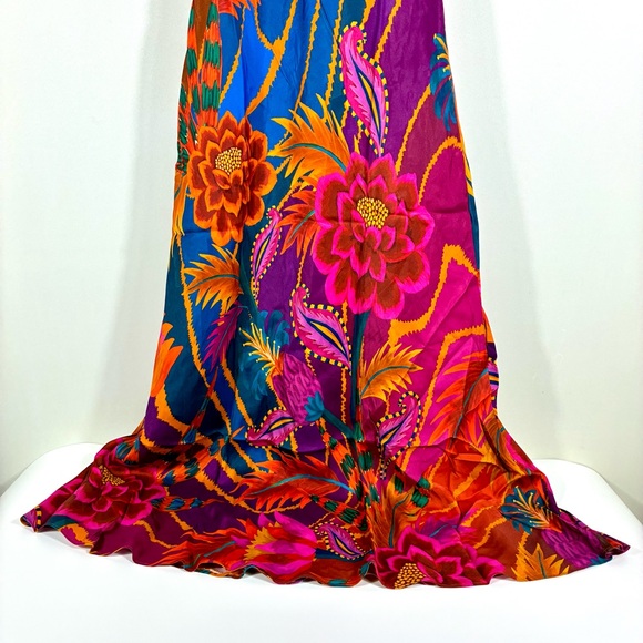 Farm Rio Vintage Wave Multicolor Floral Viscose Maxi Dress Small NWT Tropical - Picture 14 of 17